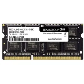 Team TeamGroup TED3L8G1600C11-S01 Memory SO D3 1600 8GB C11 ElL