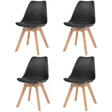vidaXL Esszimmerstuhl Esszimmerstühle 4 Stk. Schwarz Kunststoff (4 St) schwarz