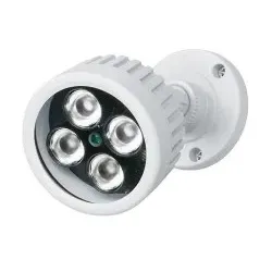 Indexa 25645 Infrarotstrahler 30m / 80° 850nm LED IR-Strahler für Videoüberwachung, klein, weiß IR24/850