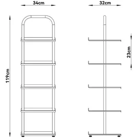 [en.casa] Poytya Schuhregal 119 x 34 x 32 cm Anthrazit