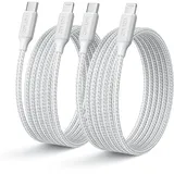 RAVIAD USB C auf Lightning Kabel [2Pack 2M], iPhone Ladekabel USB C MFi Zertifiziert Power Delivery Nylon USB C Lightning Kabel für iPhone 14/13/12 Pro Max/12 Mini/11 Pro/X/XS/XR/SE/8 Plus -Weiß