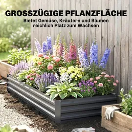 Outsunny Hochbeet 241 x 90,5 x 30 cm Grau