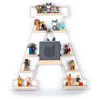 BOARTI Kinderregal hängend platzsparendes Regal Maße: H. 54 x B. 49 x T. 19 cm stabiles Tonieregal für Toniebox und Tonie Aufbewahrung mit Magneteinsätzen Aufbewahrungsregal Tonieregal - Buchstabe A