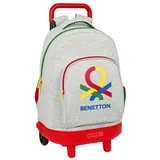 BENETTON Schulrucksack mit Rädern Benetton Pop Grau (33 x 45 x 22 cm)