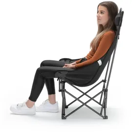Qeedo Johnny Portable (Schnellaufbau) Bequeme Sitzhöhe, Hochlehner mit Kopfstütze, Campingstuhl faltbar, kleines Packmaß