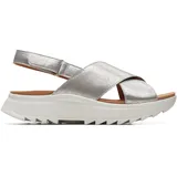 CLARKS DashLite Wish Sandales, Silver Metallic, 39 EU