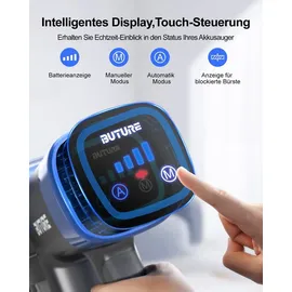 BuTure Akku Staubsauger 450W/38000pa,Staubsauger Kabellos bis zu 55 Min. Laufzeit,Kabelloser Staubsauger mit Touchscreen,Anti-Tangle-Bodenbürste,