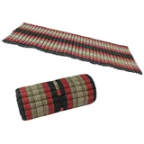 Oriental Galerie Liegematte Yogamatte Rollmatratze Matte Baumwolle Kapok Schwarz Rot 200 x 80 cm,