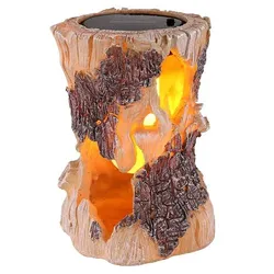 Solarleuchte Kunststoff Holzoptik, 6Xled Solarleuchte Kunststoff Holzoptik, 6X Led