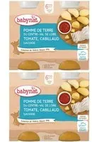 Babybio POMME DE TERRE DU CENTRE-VAL LOIRE TOMATE CABILLAUD SAUVAGE dès 6 mois 2x400 g