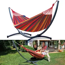 Potenza Hängematte XXL 220 x 160 cm Rot/Grau