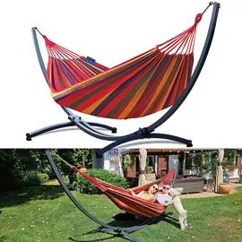Potenza Hängematte XXL 220 x 160 cm Rot/Grau