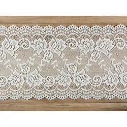 15cm Tischläufer Spitze 9m Vintage Tischband Breites Blumen Spitzenband zum Nähen Dekorieren Basteln Tischdeko Stuhldeko Hochzeitsdeko Hochzeit Weiß