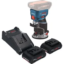 Bosch Professional Fräse, Bosch GKF 18V-8 Professional Akku Kantenfräse 18 V 8,0 mm Brushless + 2x ProCORE Akku 4,0 Ah +