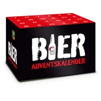 itenga Adventskalender für Bierkasten Flaschen Kiste Stülper BIER schwarz rot