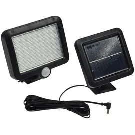 ChiliTec Solar Wandleuchte m. Bewegungsmelder 300lm, 6000K, Akku, externe Solarzelle - Schwarz