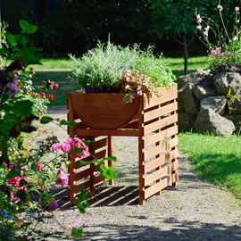 Dobar Doppel Hochbeet 71 x 100 x 50 cm Bernstein/Gelb