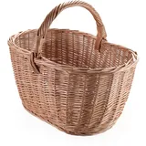 Wiklinowy Świat - Weidenkorb Pilzkorb - Kaminholzkorb, Kartoffelkorb, Obstkorb, Füllkorb Kiepe Gartenkorb, Henkelkorb Weidengeflecht für Einkauf, in Naturfarbe - keine Einlage