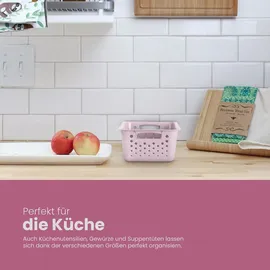 ProHome Aufbewahrungskorb Modularer Kunststoffkorb 25 x 16 x 8 cm rosa