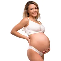 Carriwell Nahtloser Bio Schwangerschafts- & Still-BH ohne Bügel – Natürlich unterstützend, Atmungsaktive Baumwolle, Weich & Nahtlos, inkl. BH-Verlängerung, Anpassungsfähig an Brustveränderungen, M - M