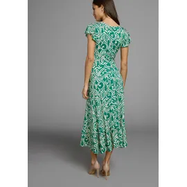 LAURA SCOTT Sommerkleid mit Alloverdruck & leicht gerafften Flügel-Ärmeln grün 38
