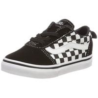 VANS Jungen Unisex Kinder Ward Slip-on Canvas Sneaker, Schwarz ((Checkers) Black/True White PVC), 26.5 EU