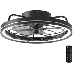 Aigostar Deckenventilator mit Licht. 19.5 Zoll. 5 Flügel. 6 Geschwindigkeiten. Schwarz