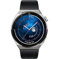 Huawei Watch GT 3 Pro 46 mm titangrau Flouroelastomer Armband schwarz