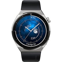 Huawei Watch GT 3 Pro 46 mm titangrau Flouroelastomer Armband schwarz