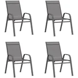 vidaXL Stapelbare Gartenstühle 65 x 65 x 89 cm grau 4 St.