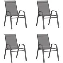 vidaXL Stapelbare Gartenstühle 65 x 65 x 89 cm grau 4 St.