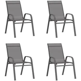 vidaXL Stapelbare Gartenstühle 65 x 65 x 89 cm grau 4 St.