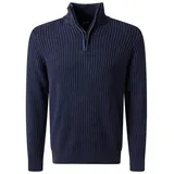 PIONEER JEANS Troyer "Knit 1/1 Troyer", XXL, night sky, Strick, Obermaterial: 100% Baumwolle, PIONEER AUTHENTIC JEANS, unifarben, normal hüftbedeckend, Rundhals, Flachstrickbündchen, Pullover Troyer, in Strick-Optik
