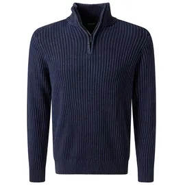PIONEER JEANS Troyer "Knit 1/1 Troyer", XXL, night sky, Strick, Obermaterial: 100% Baumwolle, PIONEER AUTHENTIC JEANS, unifarben, normal hüftbedeckend, Rundhals, Flachstrickbündchen, Pullover Troyer, in Strick-Optik