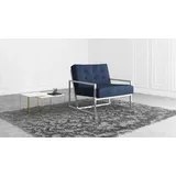 s-style möbel Loungesessel Tampa Samtstoff 84 x 81 x 89 cm Blau/Silber