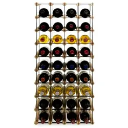 PROREGAL Modulares Weinregal VINOTECA MOD METAL | HxBxT 92,5x42,5x24,5cm | 4x9 Flaschen | Massives Kiefernholz | Natur | Flaschenregal
