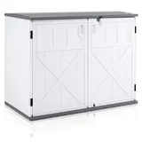 Costway Gartenschrank 118 x 63 x 94 cm Grau/Weiß
