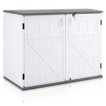 Costway Gartenschrank 118 x 63 x 94 cm Grau/Weiß