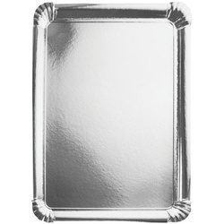 Papstar 10 Servierplatten eckig silber - 34 x 45,5 cm silber