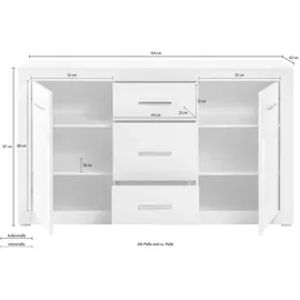 Home Affaire Sideboard 164 x 97 x 42 cm Weiß