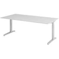 Bümö Schreibtisch Grau, Silber, Nachbildung, Rechteckig, 200x74x100 cm, FSC