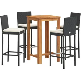 vidaXL Gartenbar Set 5-tlg. Schwarz