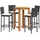 vidaXL Gartenbar Set 5-tlg. Schwarz