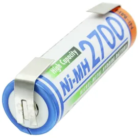 AccuCell Panasonic Mignon AA NiMH Akku HR-3U 2700mAh mit Lötfahne in U-Form