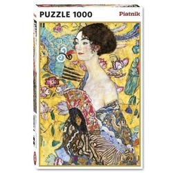 Piatnik Puzzle 5527 – Gustav Klimt: Dame mit Fächer – Puzzle, 1000 Teile, 1000 Puzzleteile bunt