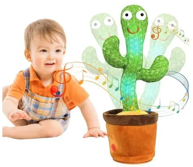 Jouets en peluche cactus dansant chanter et danser, jouets en forme de cactus shake électronique pour enfants adultes chanter danser