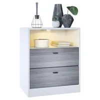 Vladon Kommode, Anthrazit, Holzwerkstoff, 56x67.5x36 cm, Wohnzimmer, Kommoden &