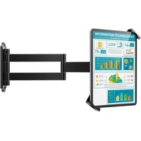 AboveTEK Tablet Wandhalterung iPad Ständer für 7-11Zoll Tablets/iPad/Galaxy Tab/Slate/Fire Tablet Halterung mit Anti-Diebstahl-Sicherheitsschloss und -Schlüssel schwarz