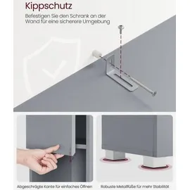 VASAGLE Badkommode 30 x 170 x 30 cm Grau