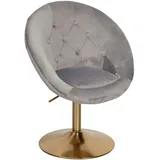 KADIMA DESIGN Loungesessel Samt / Gold Design Drehstuhl, Clubsessel in Grau | Gr.: onesize